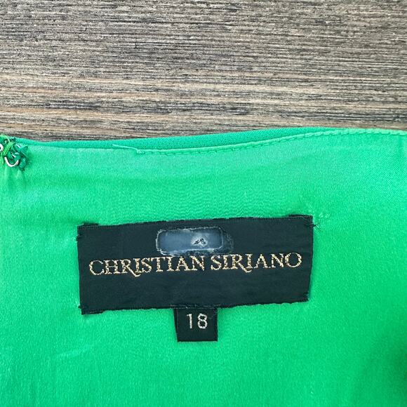 Christian Siriano Grass Green Midi Slip Dress Sleeveless Scoop Neck - Picture 10 of 12